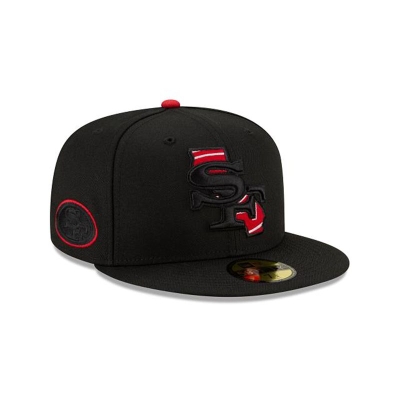 Black San Francisco 49ers Hat - New Era NFL State Logo Reflect 59FIFTY Fitted Caps USA8657419